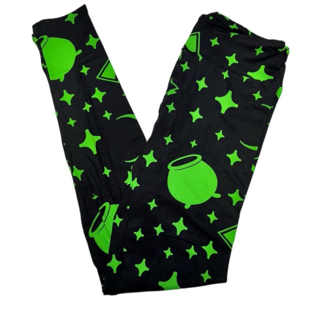 TC2 Lularoe Leggings Halloween Neon Potion Pot Fits 18/24